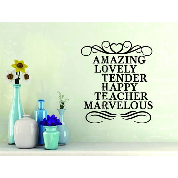 Custom Wall Decal Sticker : Mother Amazing Lovely Tender Happy Teacher ous Quote 20x30 Inches