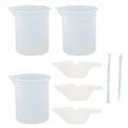 thumbnail image 6 of WHAMVOX  8 Pcs Epoxy Resin Craft Making Tools Silicone Stirring Rod Measuring Cup White, 6 of 8