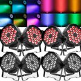 thumbnail image 2 of 8pcs DJ Lights DMX Sound Activated, 18 x 15W LED Par Lights RGB Stage Lights for Church Concert Wedding Party Bar Stage Lighting, 2 of 7