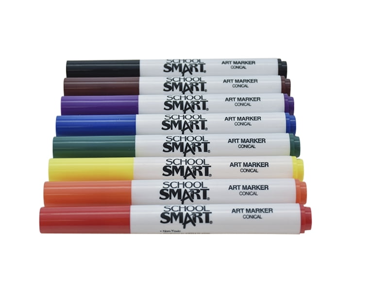 School Smart Art Marker, Fineline Tip, Assorted Colors, Pack of 200