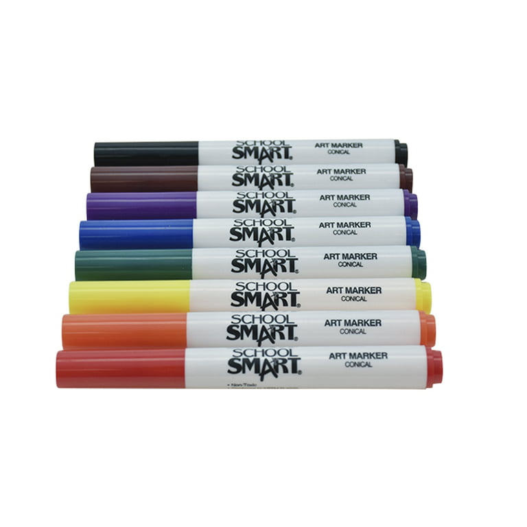 School Smart Washable Markers, Chisel Tips, Assorted Colors, Pack