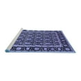 thumbnail image 2 of Ahgly Company Machine Washable Indoor Square Oriental Blue Industrial Area Rugs, 4' Square, 2 of 4