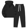 thumbnail image 6 of Zynoxe Womens Two Piece Sweatsuits Sets Casual Solid Color Zipper Hoodies and Wide Leg Pants Lounge Sets Trendy Soft Comfortable Matching Outfit Black S, 6 of 6