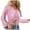 Pink, variant on Boho Off The Shoulder Sheer Crop Top with Sleeves Ruffled Sweater for Women Green XL