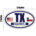 thumbnail image 3 of Flag of Texas / American Flag Oval 3M Vinyl Bumper Sticker Decal | Navy & Gold Little Elm, TX Sticker Vinyl Decal, 3 of 3