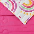 thumbnail image 2 of Urban Playground Kids and Teens Rainbows and Suns Pink 3-Piece Quilt Set, Full/Queen, 2 of 8