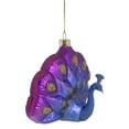 thumbnail image 3 of Northlight Sitting Glittered Peacock Glass Christmas Ornament - 4.25" - Purple, 3 of 4