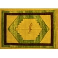 thumbnail image 1 of Ahgly Company Machine Washable Indoor Rectangle Abstract Yellow Modern Area Rugs, 8' x 12', 1 of 4