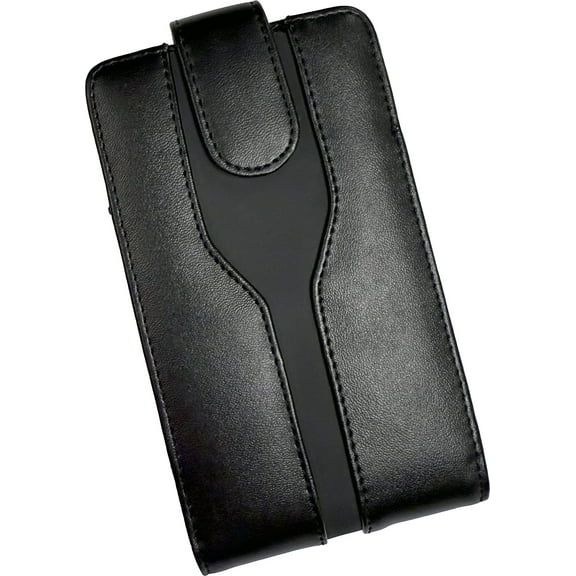 Leather Pouch Case with Belt Clip for Mudita Kompakt Phone (Magnetic Closure) - Black