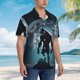 thumbnail image 3 of Fotbe Moon Wolf Warrior Camisa Hawaiana para Hombre Unisex – Camisa Casual de Verano con Botones de Manga Corta de Algodón y Lino,Small, 3 of 7