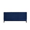 Modern Soft Velvet Fabric Sofa with Nailhead Trim Details, Royal Blue