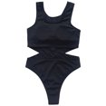 thumbnail image 3 of Aayomet Womens Swimsuits Solid Color Bikini Swimsuit Swimwear (Black, L), 3 of 5