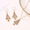 thumbnail image 3 of Conjunto de joyas navideñas, collar con colgante de árbol y pendientes navideños, accesorios para collar y fiesta navideña para mujer, 3 of 5