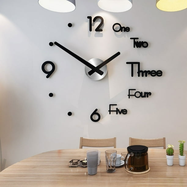 Willstar Black Silver Modern Diy Big Number 3d Wall Clock Design Sticker Home Decoration Com - Big Clock Wall Decal Willstar Black Silver Modern Diy Big Number 3d Wall Clock Design Sticker Home Decoration Com - Big Clock Wall Decal