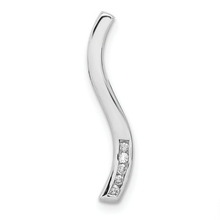 - Roy Rose Jewelry 14K White Gold Diamond Chain Slide Pendant 1/20-Carat