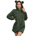 thumbnail image 2 of 2025 Charella Women's Fuzzy Long Hoodies Winter Warm Fleece Pullover Sweatshirt Army Green,XXL, 2 of 9
