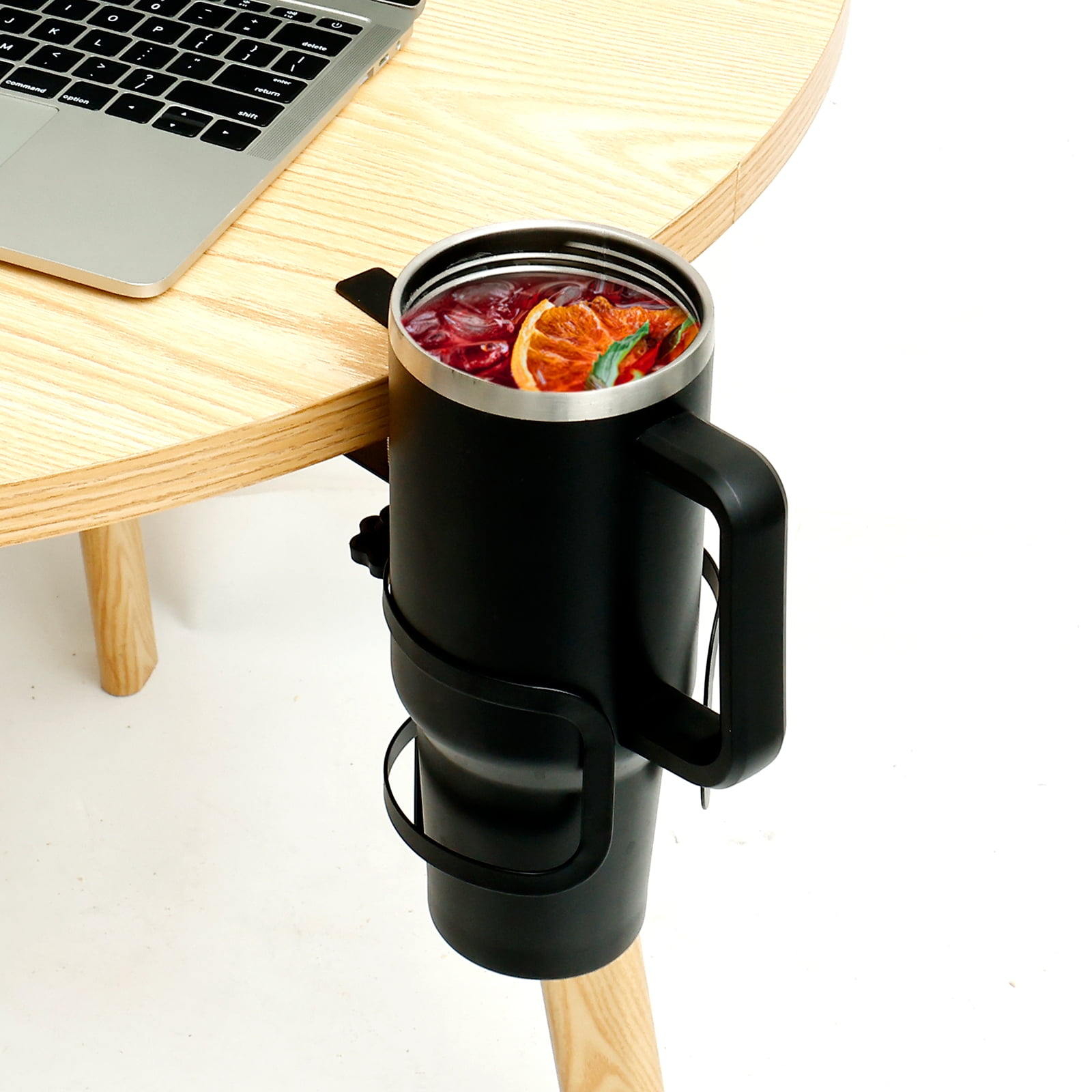 Large Desk Cup Holder Versatile Leak Proof Clip On Table Cup Holder Stable Adjustable Mug Headphone Organizer for Desk Use