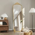 thumbnail image 5 of HLR 65"x21"Gold Arched Full Length Mirror, Floor Mirror with Carved Metal Frame, Body Dressing, 5 of 7