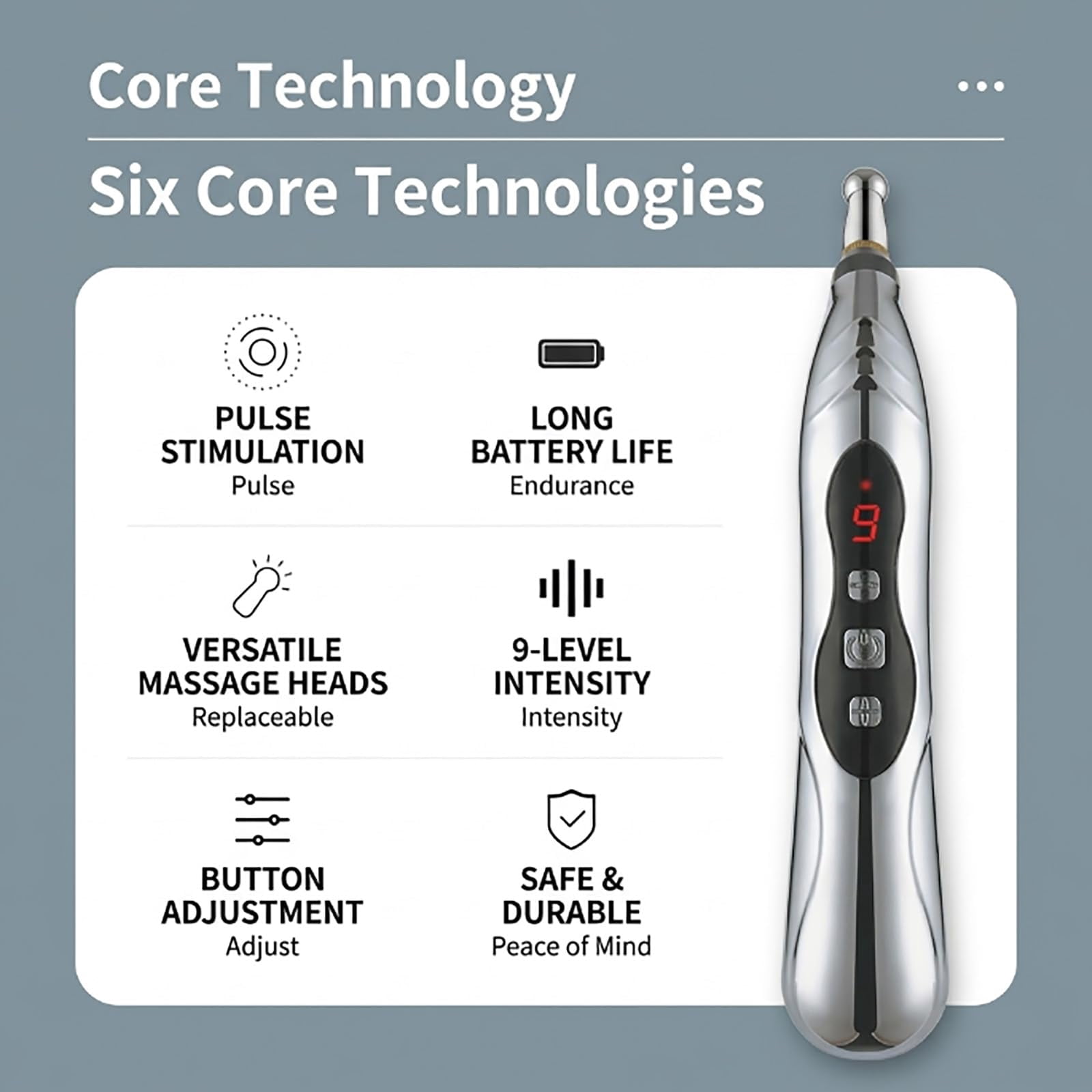 Tinnito Pen For Ringing Ears,Multi-Functional 5-In-1 Massage Pen