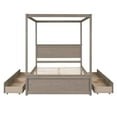 thumbnail image 4 of Bellemave Full Canopy Platform Bed Frame with 4 Drawers,Full Size Four-Poster Bed Frame with Headboard and Footboard,Canopy Bed for Small Space(Brushed Light Brown), 4 of 8