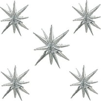 Mygeromon Silver Starburst Spike Foil Balloons Large 4D Cone Balloons for Party/Birthday/Wedding (22inch)