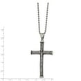 thumbnail image 2 of Stainless Steel Antiqued and Polished Cross 22in Necklace; 22 inch; Lobster (Fancy) Clasp; for Adults and Teens; for Women and Men, 2 of 2