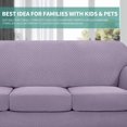 thumbnail image 3 of Latest Checkered 4 Pieces Couch Covers for 3 Cushion Couch Extra Large High Stretch Thickened Sofa Cover for Dogs Pets Anti Slip Furniture Protector Sofa Slipcovers (X Large, Light Purple), 3 of 7