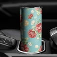 thumbnail image 3 of 20oz Pioneer Flower Skinny Tumblers Stainless Steel Tumbler with Lid and Straw,Vacuum Insulated Double Wall Travel Tumbler Cups with Cleaning Brush for Coffee,Tea, 3 of 6