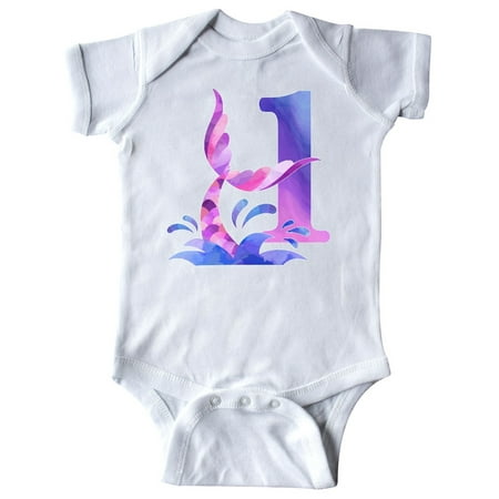 

Inktastic 1st Birthday Mermaid Tail Gift Baby Boy or Baby Girl Bodysuit