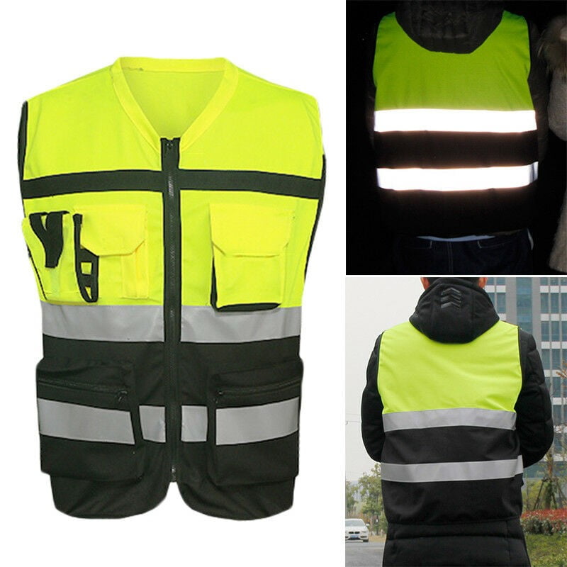 Hi Vis Viz High Visibility Jacket Safety Reflective Workwear Vest Tops Trousers 