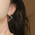 thumbnail image 7 of Kumdkd Gold Heart Earrings for Women, Hypoallergenic Two Wear Fashion Earrings, Simple Elegant Stud & Hoop Sport Earrings, Valentine's Day Birthday Gift for Her, 3cm Gold Plated Metal Earrings, 7 of 7