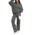 thumbnail image 7 of HKYNLAG Women's Oversized 2 Piece Sweatsuit Set Hoodie Wide Leg Sweatpants Fall Winter Casual Lounge Outfit Dark Gray 2XL, 7 of 7