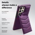 thumbnail image 3 of Allytechgroup Phone Case for Samsung Galaxy S22 Ultra - PU Leather Samsung Galaxy S22 Ultra Case with Card Holder, RFID Blocking, Compatible with Magsafe, Stand Feature & Shockproof Protection, Purple, 3 of 9