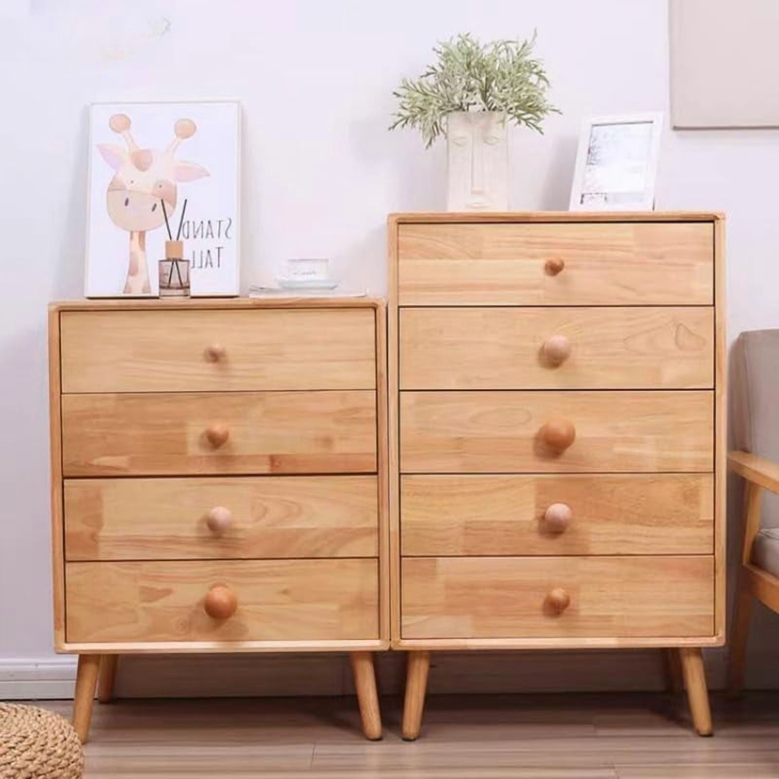 Gamvdout Cabinets Knobs 2Pcs Large Round Oak Drawer Cabinet Solid Wood Handle Wooden Wardrobe Door Log Cabinet Single Hole Handle 45Mm
