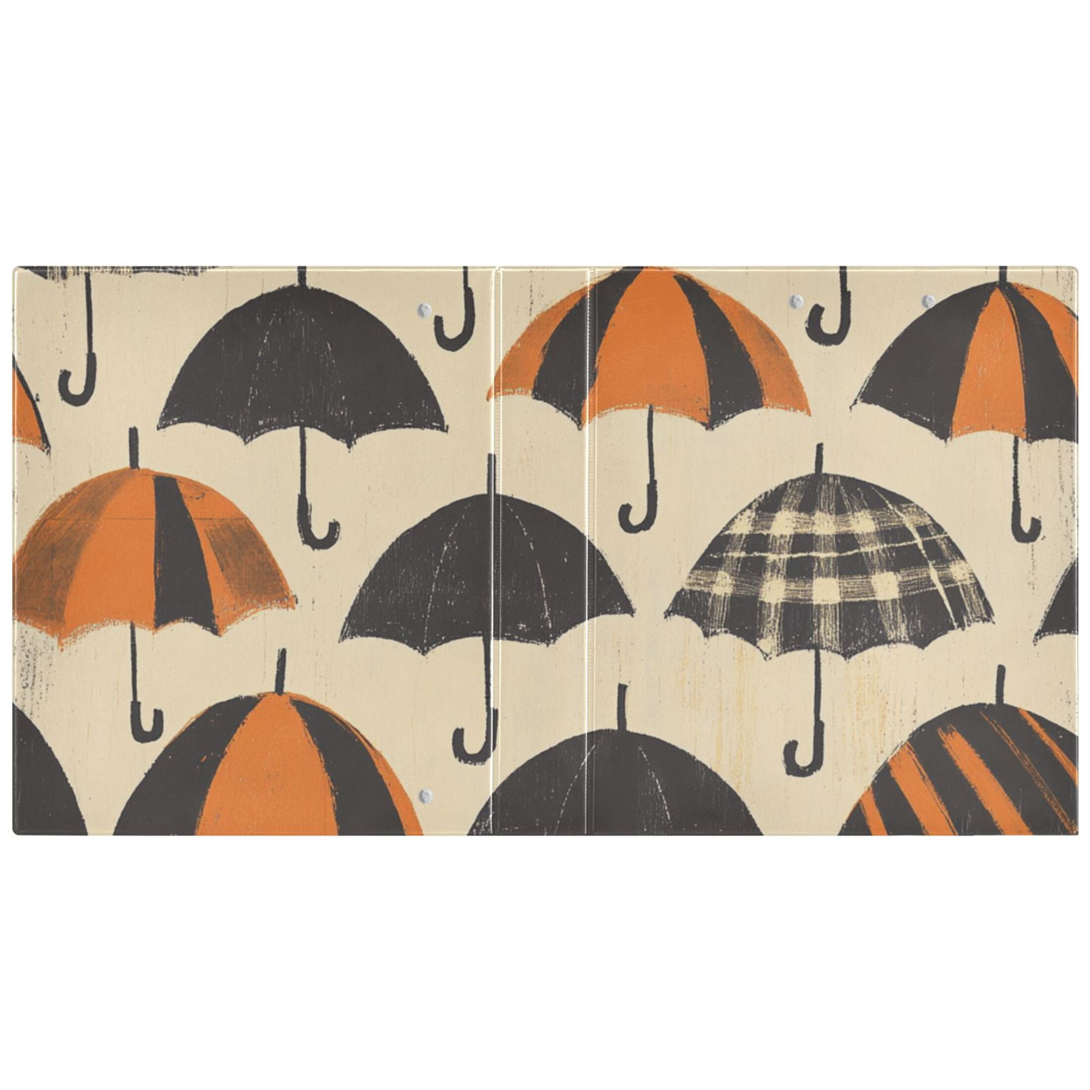 Vintage Umbrellas 3 Ring Binders 1.5 inch Hardcover File Folders with Interior Pockets A4 Size Organizer for School Office Hospital