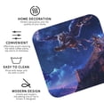 thumbnail image 3 of Honeii Starry Sky Wall Flying Tiger print Leather Coaster Set of 4, ideal for safeguarding your furniture from drinks spills and effortless cleanup-Square, 3 of 6