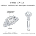 thumbnail image 5 of Rosec Jewels Certified Lab Created Diamond Art Deco Engagement Ring for Women (EF-VS Quality), 14K White Gold, US 9.00, 5 of 8