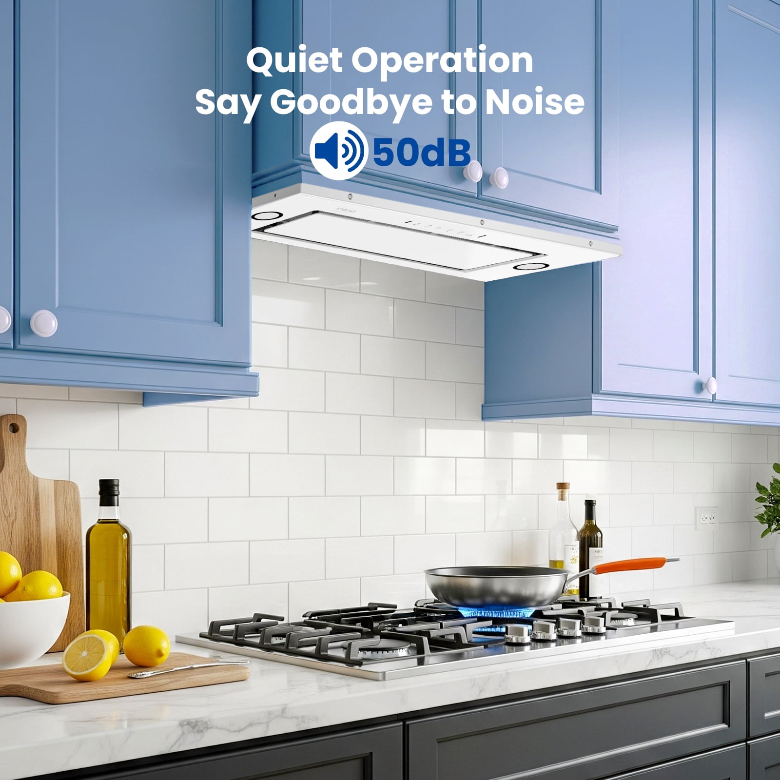 VIKIO 36 inch Insert Range Hood 900CFM, Convertible Ducted to Ductless Exhaust Fan, Carbon Filter, Touch Panel, Stainless Steel