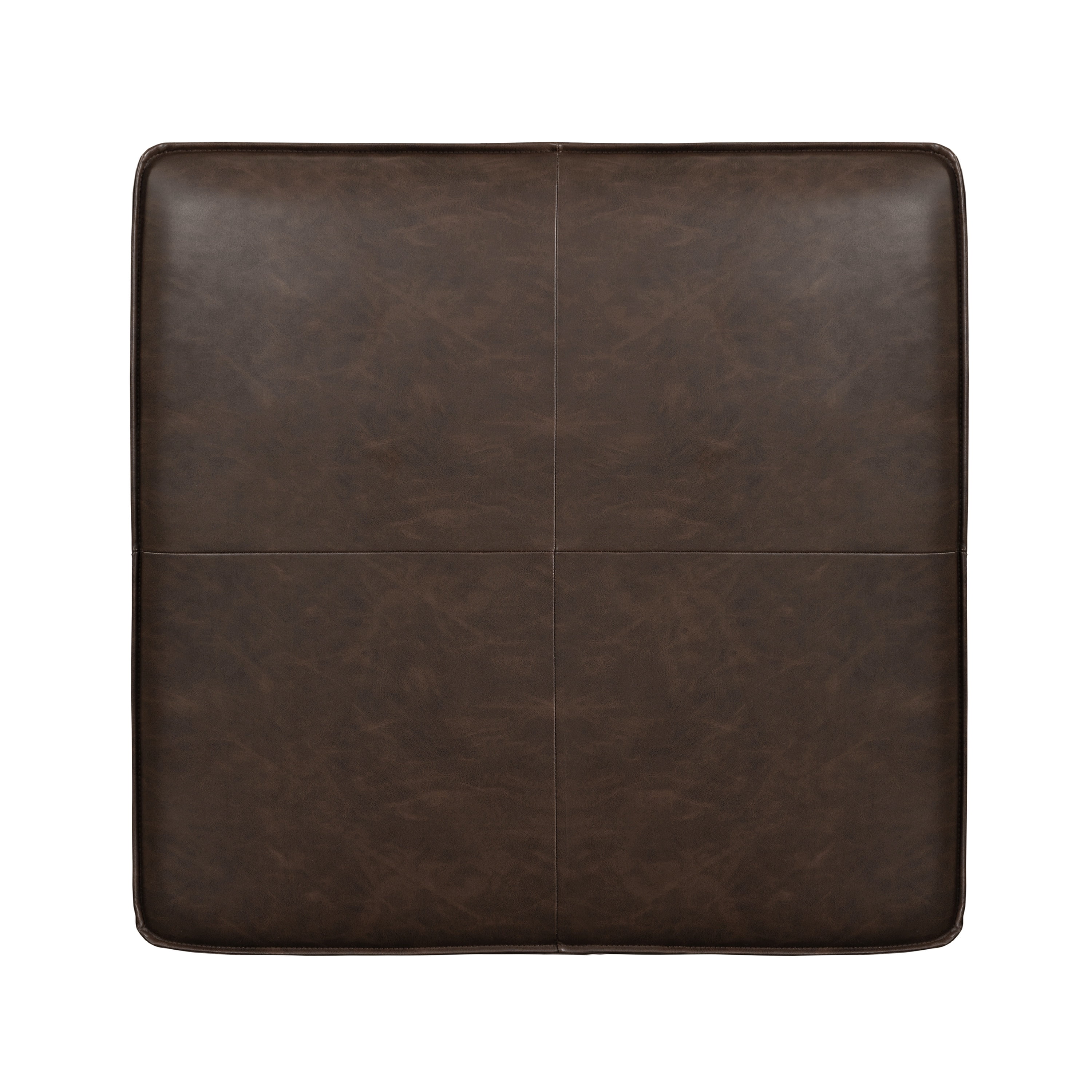 Studio Living Hadley Modern Storage Ottoman, Chestnut Faux Leather