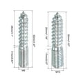thumbnail image 2 of M8/M10 Hanger Bolts Length 50mm Double Headed Bolts Self-Tapping Screw 8mm/10mm Wood Joint Furniture Legs 8Pack Each, 2 of 4