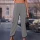 thumbnail image 5 of Pantalones jogger casuales para mujer con bolsillos laterales: cómodos y versátiles para el día a día, poliéster y spandex, diseño de pierna cónica, 5 of 8