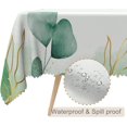 thumbnail image 2 of 60x84inches Watercolor Eucalyptus Leaves Tablecloth Sage Green Gold Leaves Rectangle Table Covers Oil-Proof Polyester Table Cloths for Dining Table Buffet Party Supplies Outdoor Home Decor, 2 of 7