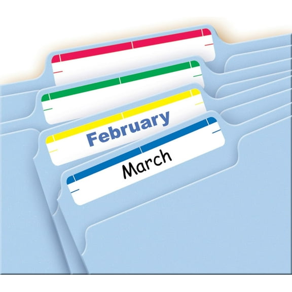 File Folder Labels on 4" x 6" Sheets, Easy Peel, Assorted, Print & Handwrite, 2/3" x 3-7/16", 252 Labels (5215)