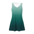 thumbnail image 6 of Under $20 Summer Dresses Plus Size, Women's Summer Fashion Printing Pocket Sleeveless V-Neck Dress(Mint Green,XL), 6 of 7