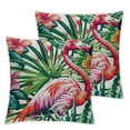 thumbnail image 2 of ARISTURING Tropical Leaves Pillow Covers Outdoor Decorations Green Leaf Flowers Flamingo Bird Throw Pillowcases Cushion Cover for Sofa Bed Farmhouse Car Couch Party Favor, 2 of 6