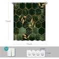 thumbnail image 6 of Dark Green Shower Curtain Emerald Marble Bath Curtain Gold Decor Leaves Geometric Fabric Bathroom Shower Curtains, 6 of 6
