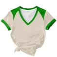 thumbnail image 3 of Dvprdro Womens Short Sleeve V Neck Tops Color Blocked Print Blouses Casual Summer T Shirts, 3 of 7