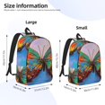 thumbnail image 3 of Lsque Oil Painting Beautiful Butterfly Pattern Canvas Daypack, Durable Backpack, High-quality Versatile Backpack,Vintage Compact Backpack-Small, 3 of 6