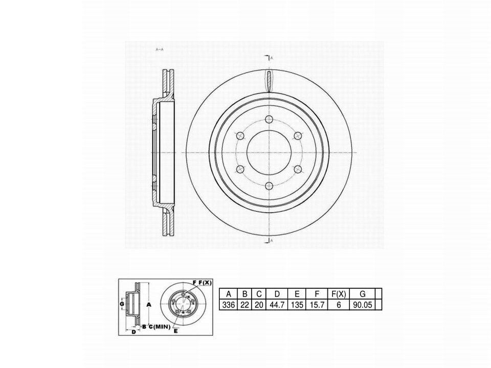 UltraHC Coated High Carbon Brake Rotor, Rear UR007363, Ford F-150 2017-2015