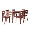 thumbnail image 2 of Lexington Large Wood Dining Set with 6 Window Back Chairs, Berry Red, 2 of 2